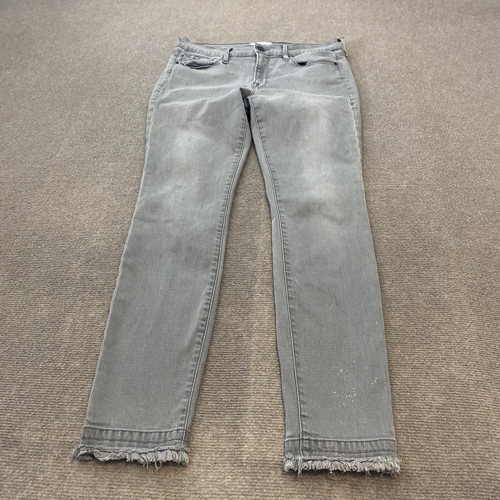 FRAME Denim Jeans Womens 30 Gray Le‎ Skinny De Jeanne Raw Frayed Hem 29" Inseam